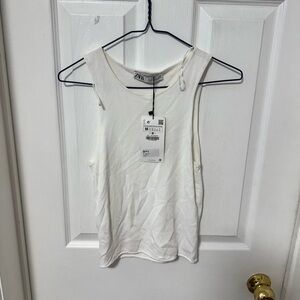 Zara Cream Sleeveless Tank Top